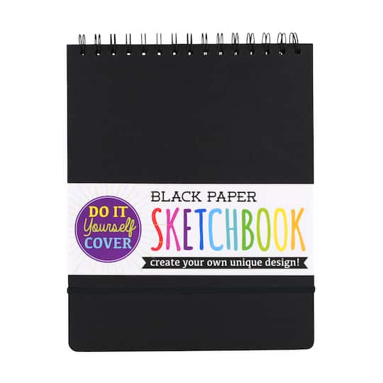 OOLY Large Black Paper D.I.Y. Sketchbook, 8&#x22; x 10.5&#x22;
